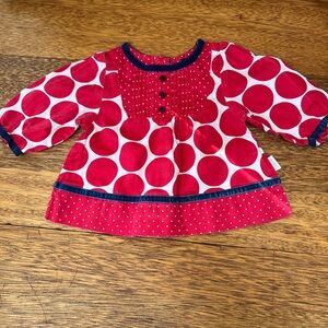 Pumpkin Patch cotton long sleeve shirt 1-3 months red white comfy cute